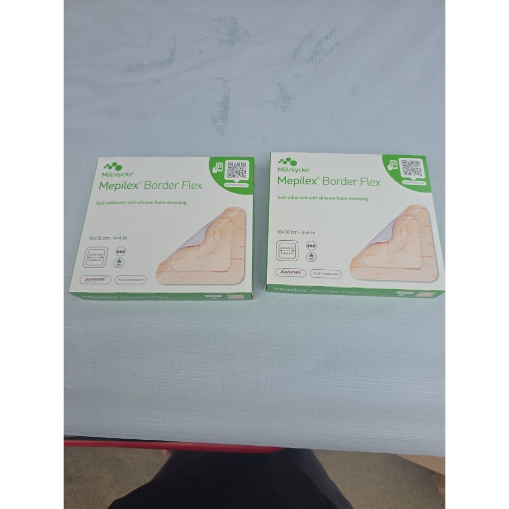 Mepilex  Border Flex 4 X 4 Soft Silicone Foam Dressing 10 Count 5 Each 595300